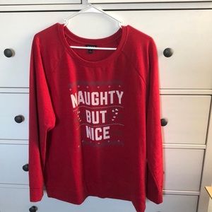 Torrid size 1 naughty 😈 but nice 😇 Christmas sweatshirt